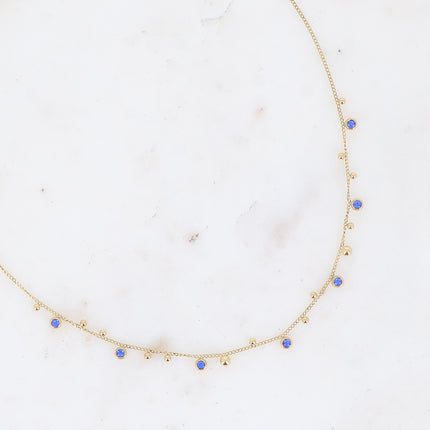 Collier Teyssa - boules et cristaux taillés