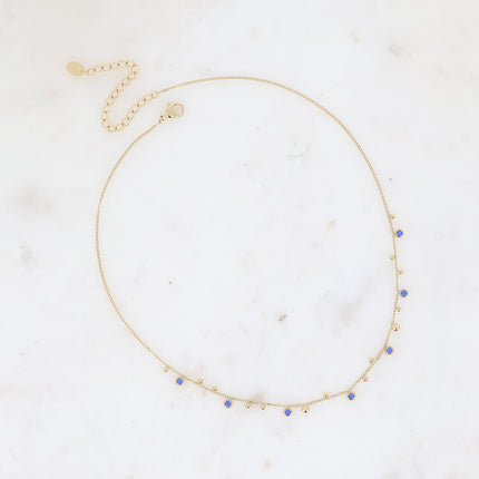 Collier Teyssa - boules et cristaux taillés