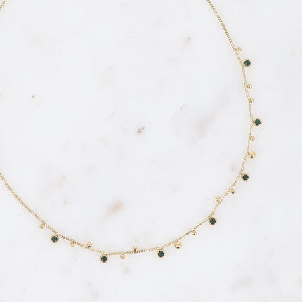 Collier Teyssa - boules et cristaux taillés