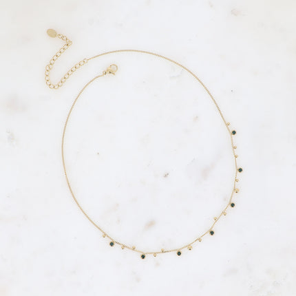 Collier Teyssa - boules et cristaux taillés