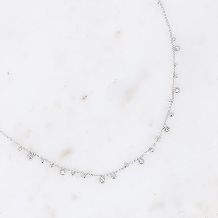 Collier Teyssa - boules et cristaux taillés