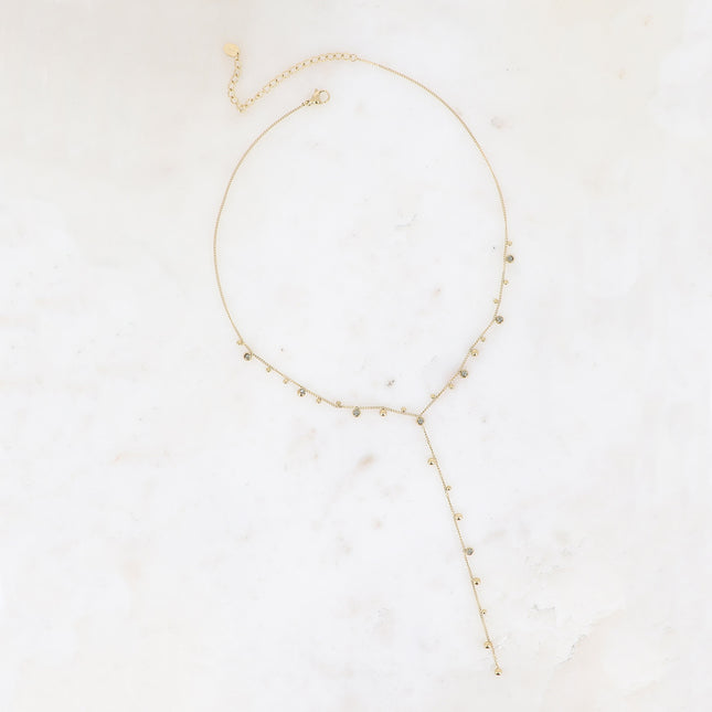 Teyssa Y Necklace - Beads and Cut Crystals