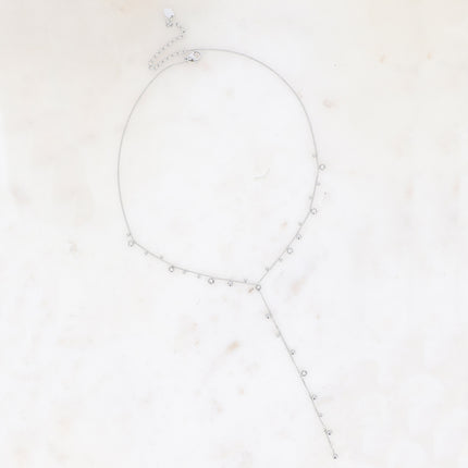 Collier Teyssa Y - boules et cristaux taillés