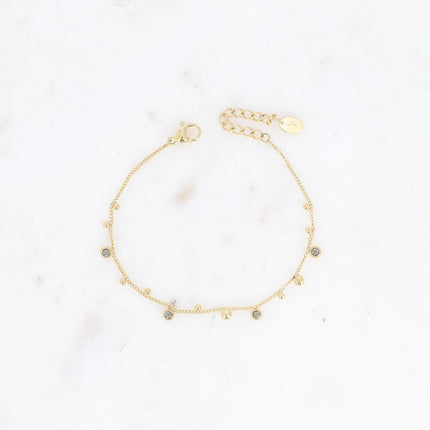 Bracelet Teyssa - boules et cristaux taillés