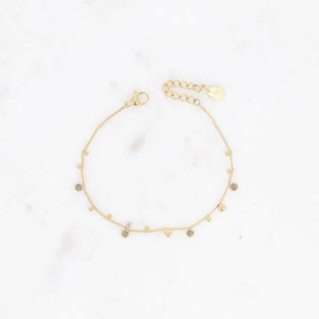Bracelet Teyssa - boules et cristaux taillés