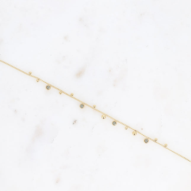 Bracelet Teyssa - boules et cristaux taillés