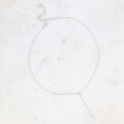 Collier Y - petit pendentif avec oxydes de zirconium