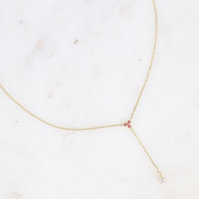 Collier Y Noma - petit pendentif avec oxydes de zirconium