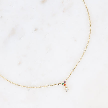 Collier - petit pendentif avec oxydes de zirconium