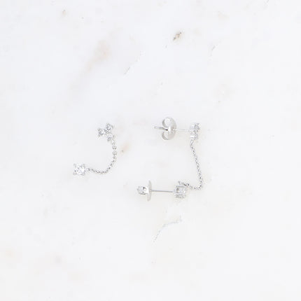Mono boucles - petit pendentif avec oxydes de zirconium