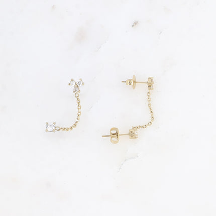 Mono boucles - petit pendentif avec oxydes de zirconium