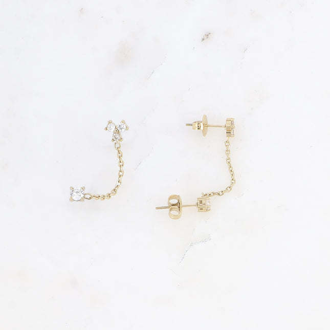 Mono boucles - petit pendentif avec oxydes de zirconium