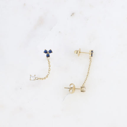 Mono boucles - petit pendentif avec oxydes de zirconium