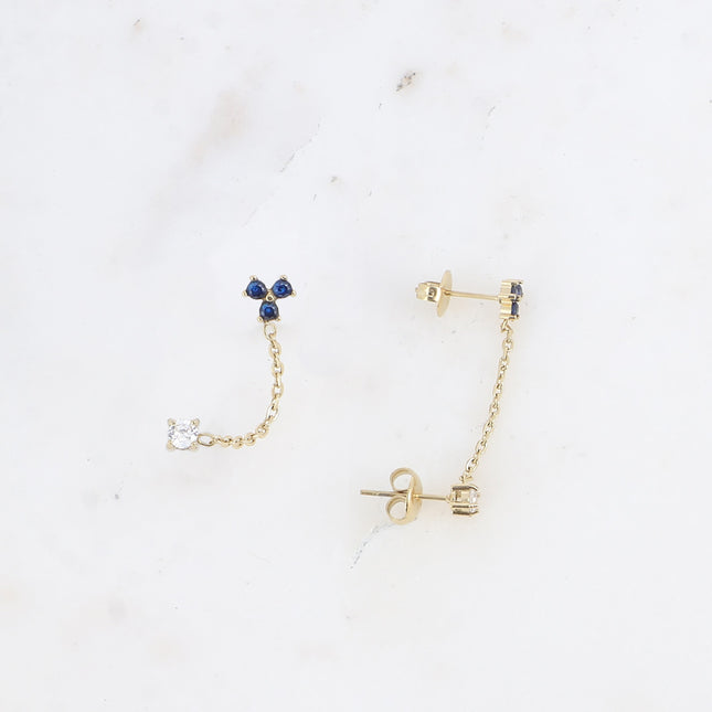 Mono boucles - petit pendentif avec oxydes de zirconium