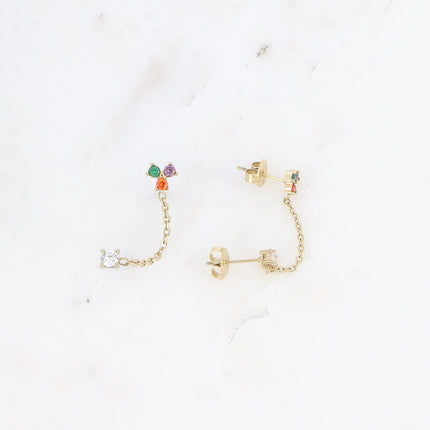 Mono boucles - petit pendentif avec oxydes de zirconium
