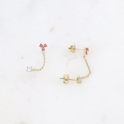 Mono boucles - petit pendentif avec oxydes de zirconium