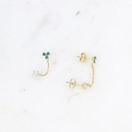 Mono boucles - petit pendentif avec oxydes de zirconium