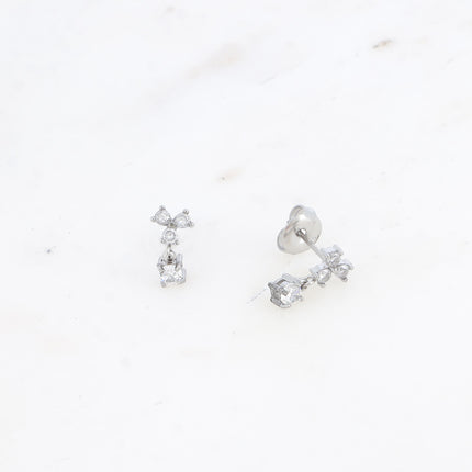 Stud earrings - small pendant with cubic zirconia