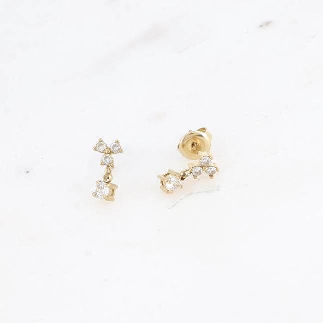 Boucles puces - petit pendentif avec oxydes de zirconium
