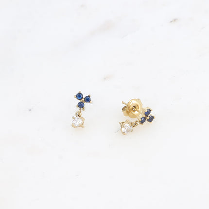 Stud earrings - small pendant with cubic zirconia