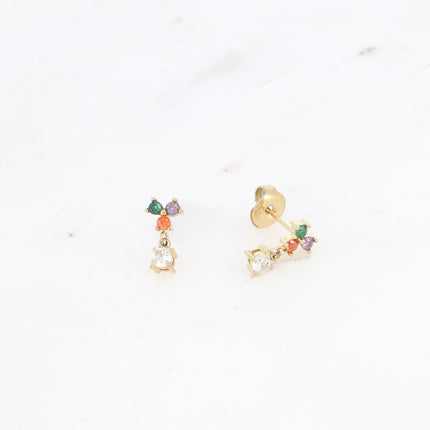 Stud earrings - small pendant with cubic zirconia