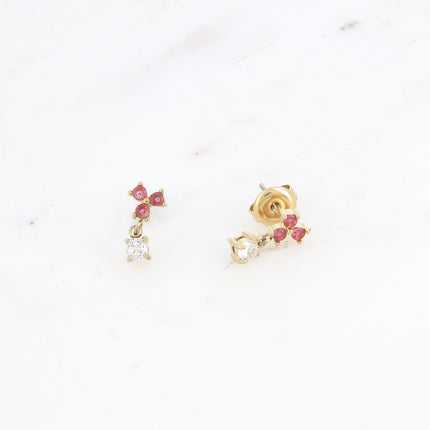 Stud earrings - small pendant with cubic zirconia