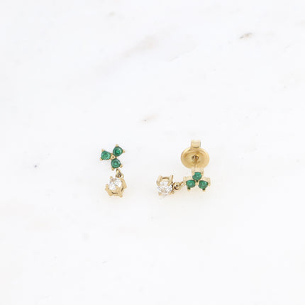 Stud earrings - small pendant with cubic zirconia