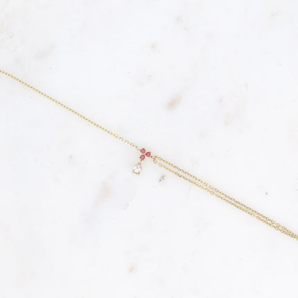Bracelet - petit pendentif avec oxydes de zirconium