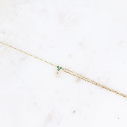 Bracelet - petit pendentif avec oxydes de zirconium