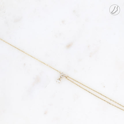 Bracelet de cheville - petit pendentif avec oxydes de zirconium