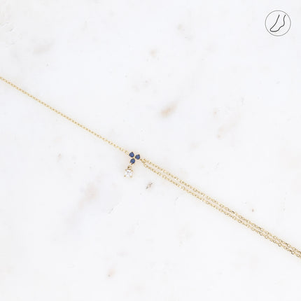 Bracelet de cheville - petit pendentif avec oxydes de zirconium