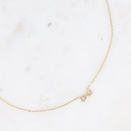 Collier - symbole infini avec oxydes de zirconium