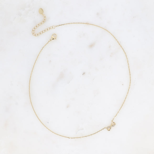 Collier - symbole infini avec oxydes de zirconium