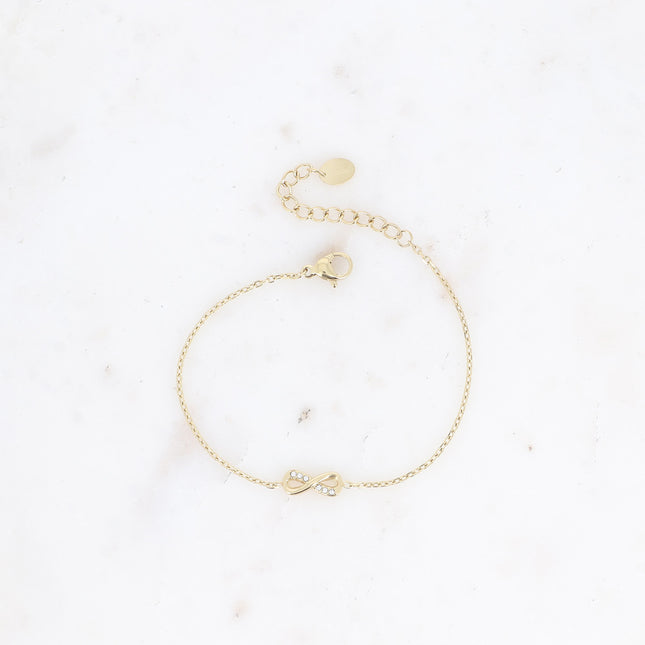 Infinity symbol bracelet with cubic zirconia