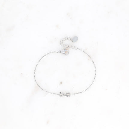 Bracelet - symbole infini avec oxydes de zirconium
