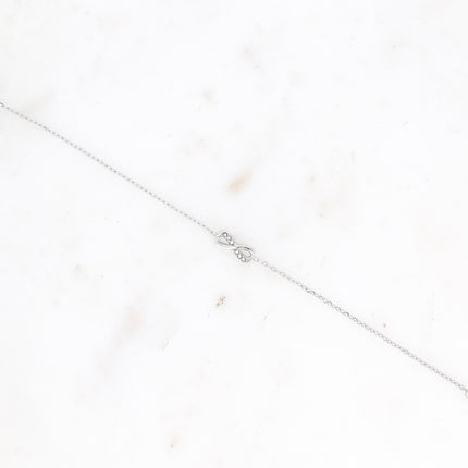 Bracelet - symbole infini avec oxydes de zirconium