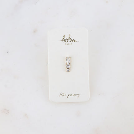 Piercing - 3 oxydes de zirconium, ovale et ronds