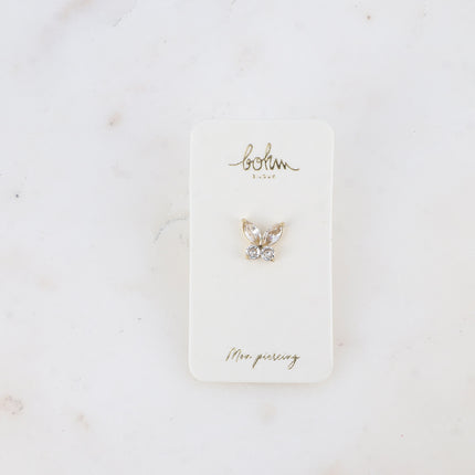 Piercing - papillon avec oxydes de zirconium