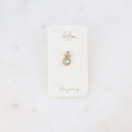 Piercing - cristal rond et 3 oxydes de zirconium