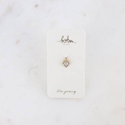 Piercing - cristal rond et 5 boules
