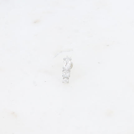 Piercing - 3 oxydes de zirconium, ovale et ronds