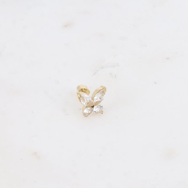 Piercing - papillon avec oxydes de zirconium