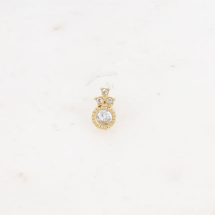 Piercing - cristal rond et 3 oxydes de zirconium