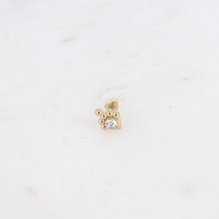 Piercing - cristal rond et 5 boules
