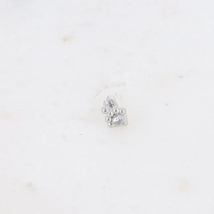Piercing - cristal rond et 5 boules