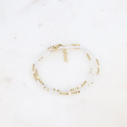 Bracelet 2 tours/Choker Bracélina avec pierres naturelles