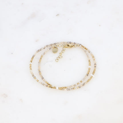 Bracelet 2 tours/Choker Bracélina avec pierres naturelles