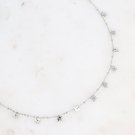 Collier - pampilles étoiles et chaîne avec boules