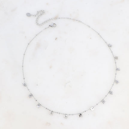 Collier - pampilles étoiles et chaîne avec boules