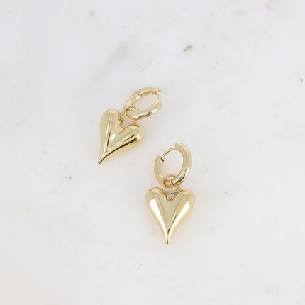 Artley M Creole Earrings - elongated and domed heart